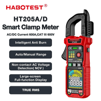 HABOTEST HT205 Inrush Clamp Meter 600A True RMS AC/DC Current Amp Meter Measures Current Voltage Temperature Capacitance